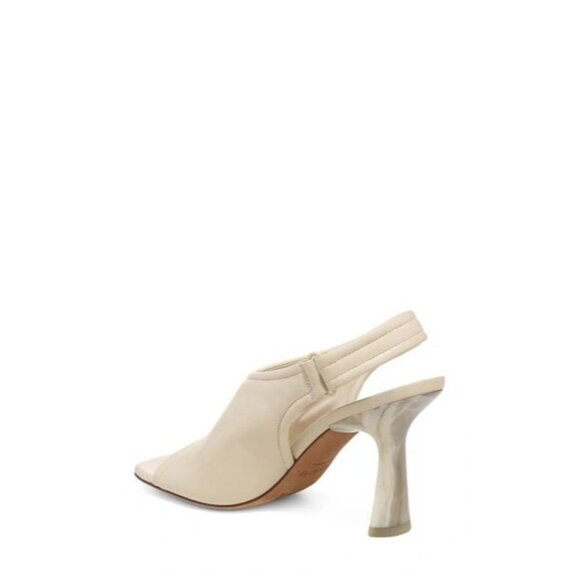 VINCE Quest Padded Square Toe Slingback Sandal Shoe Leather Ivory Off-White 6 - Picture 3 of 14